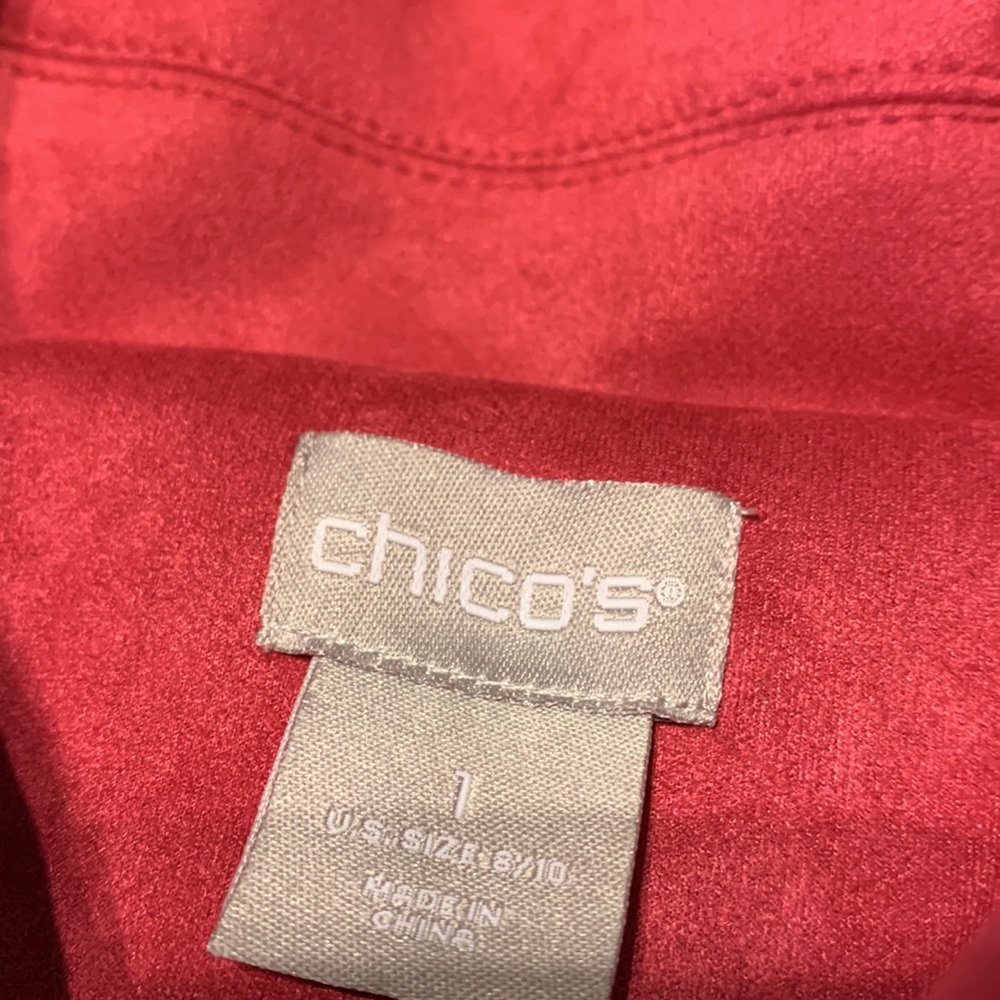 Chico’s Raspberry Scuba Suede Collared Jacket Size 8/10 - Picture 8 of 10